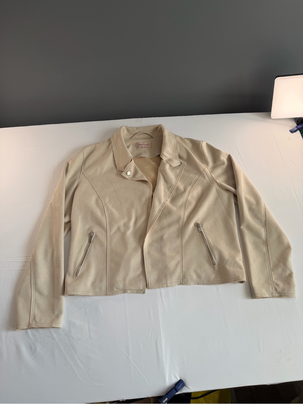 Philosophy Cream Soft Moto Jacket - Picture 4 of 10